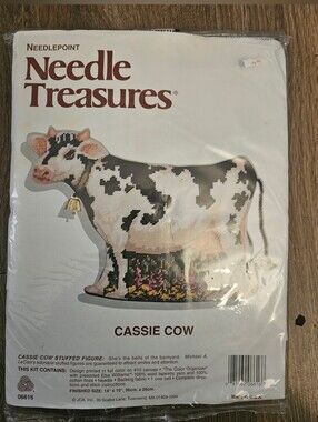 Cassie Cow Needlepoint Kit - White & Black